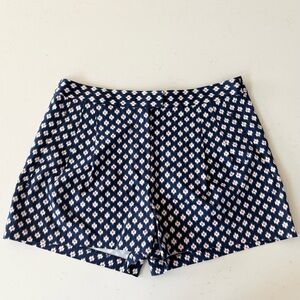 Michael Kors Prussian Clementine Print Shorts Women Blue Orange White Size 14